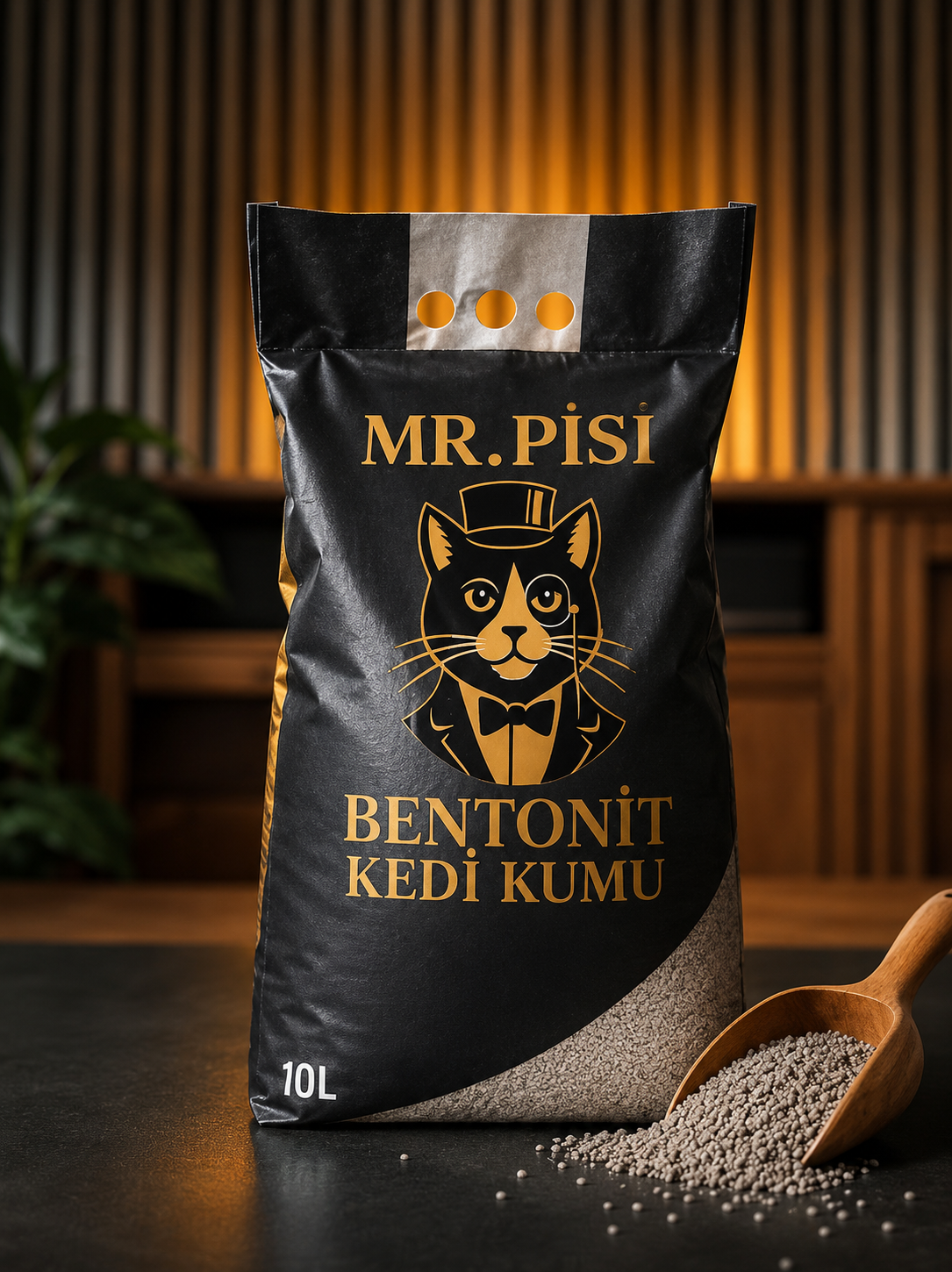 MR. PİSİ Premium Aktif Karbonlu Bentonit Kedi Kumu 10L